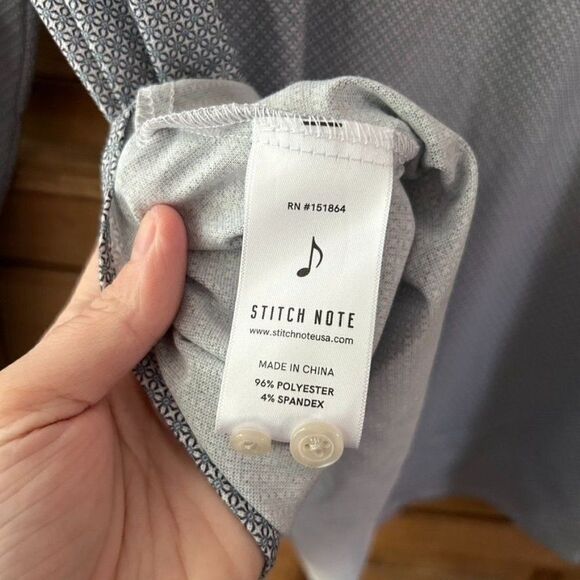 Men's NWT Stitch Note Size XL Button Front Shirt Blue White Athletic Collared‎ - Picture 7 of 8